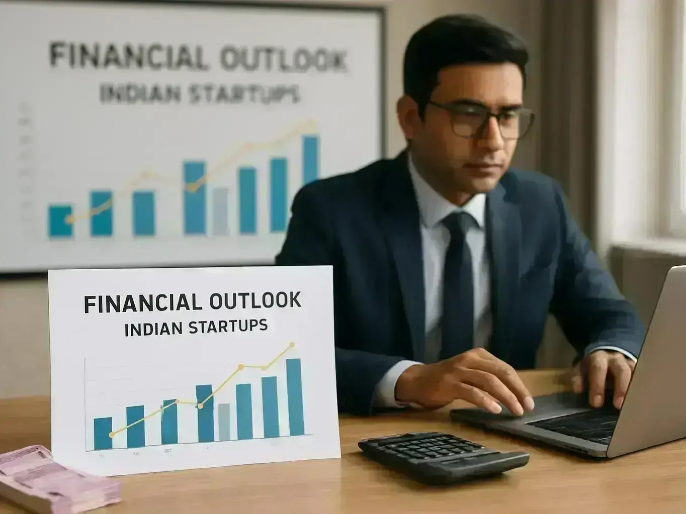 Financial consultant reviewing IBC valuation documents with Bangarda Chhota agri-startup owner