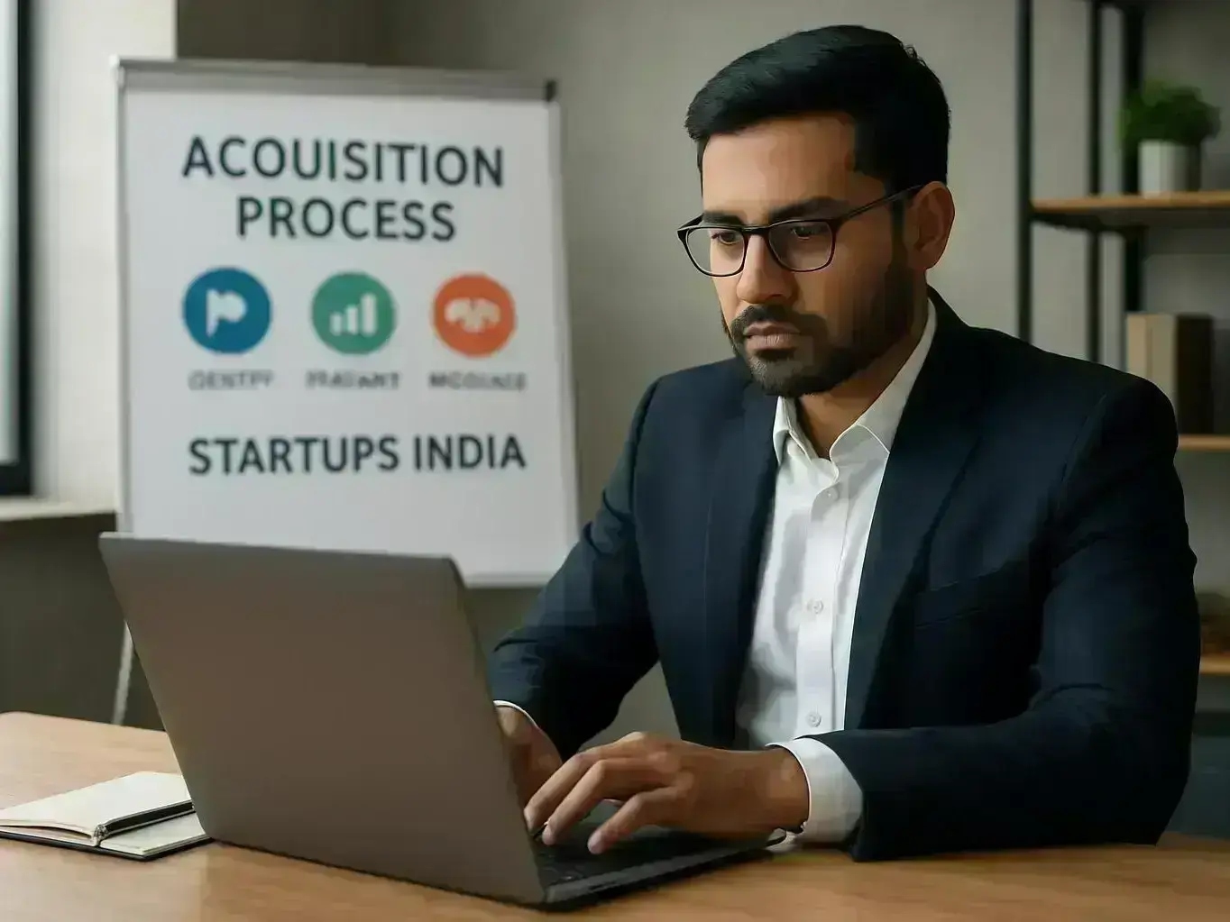 Startup consultant advising a rural Ravu entrepreneur on mergers near Son River