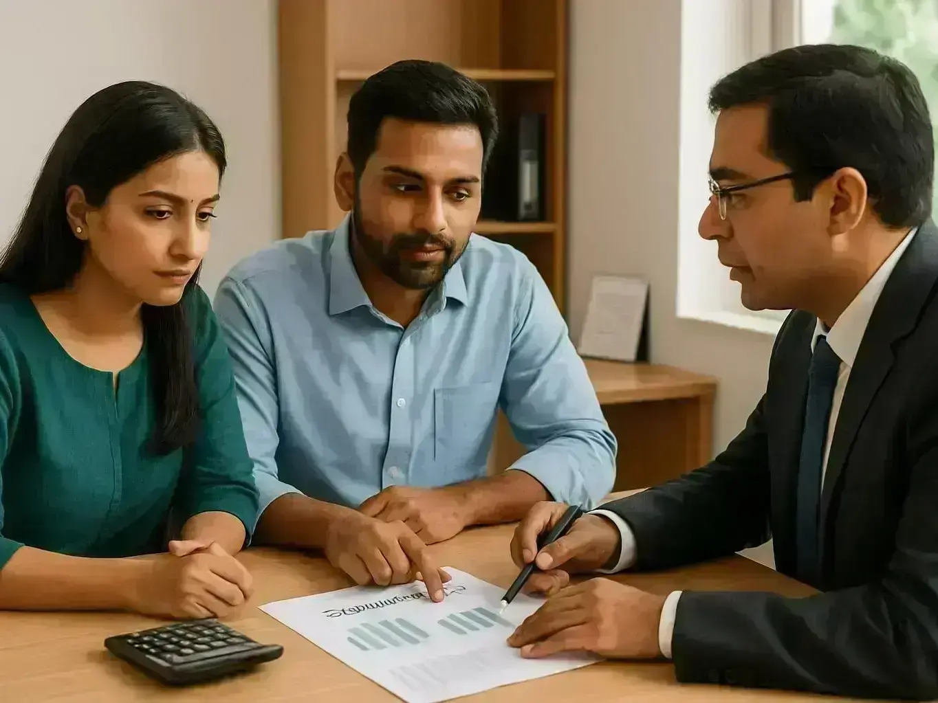 Business valuation discussion inside a modern office in New Mhow area