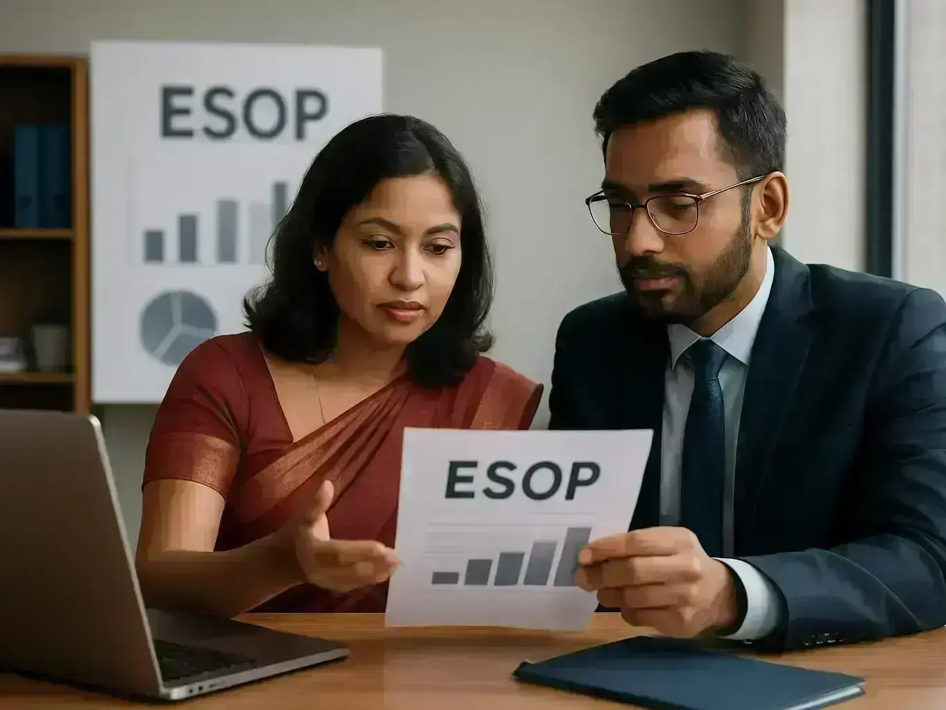 ESOP valuation and financial forecasting session for a Sanwer startup serving Barkheda and Rajpur routes