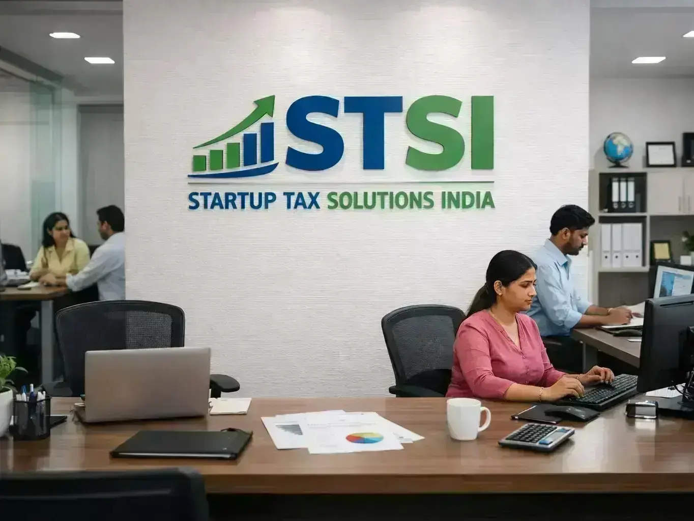 Startup consultant analyzing purchase price allocation documents in Mhow office