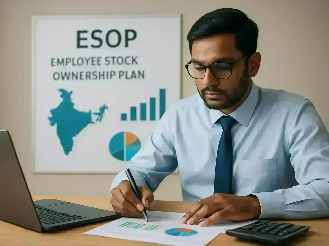 Startup consultant advising a small business owner in Mhow Cantt Area office
