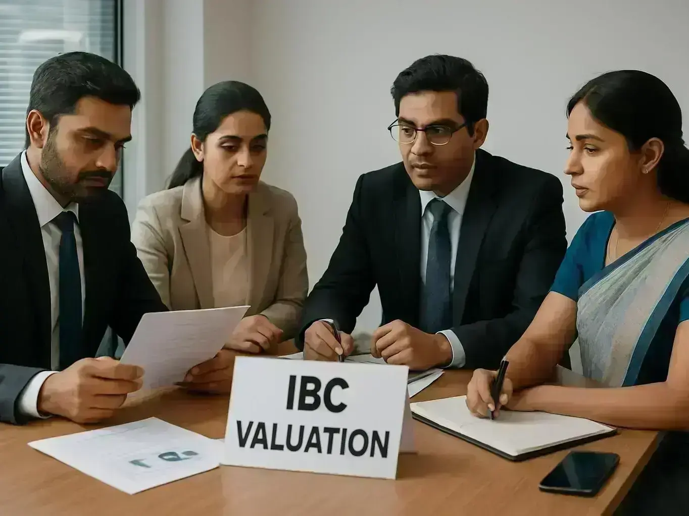 Financial consultant explaining stock option plans to Betma entrepreneurs