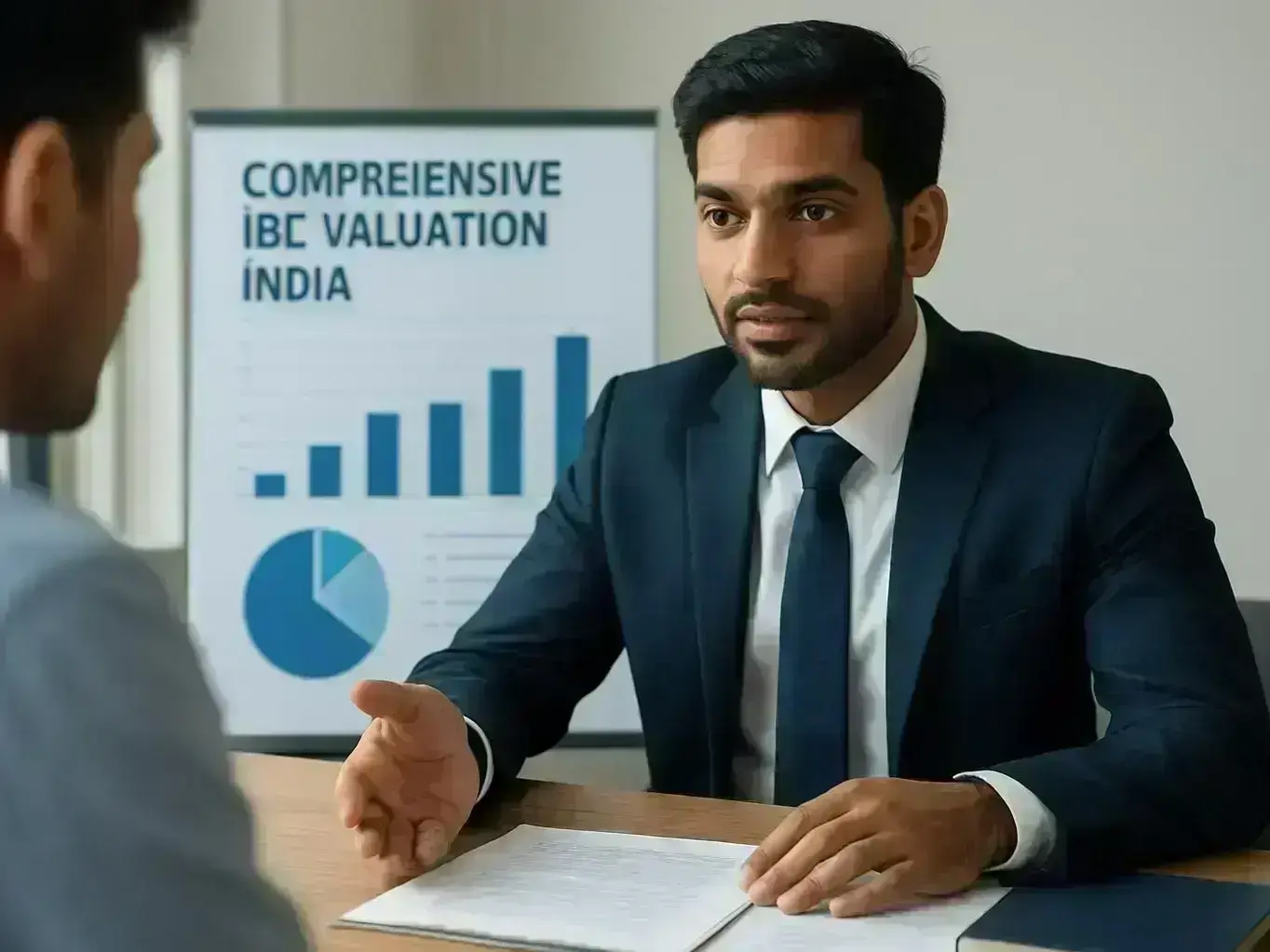 Startup consultant reviewing FEMA and FDI documents in humid subtropical Betma climate