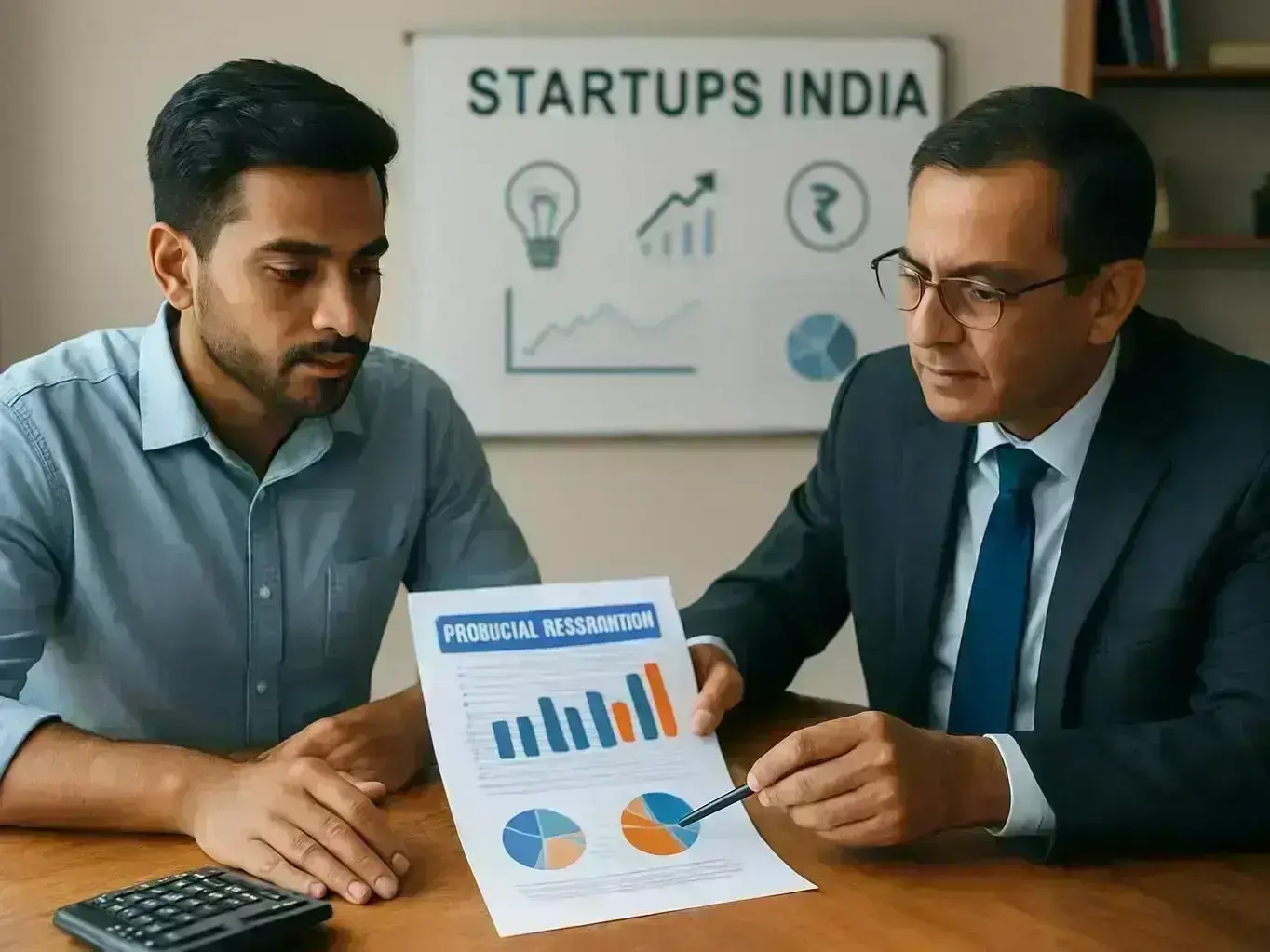 Agriculture-based startup owner discussing accounting with RV Gaurav Maheshwari in Bangarda Chhota village
